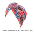 thumbnail image 4 of Styles Bohèmes Turbans pour Femmes Design Élastique Bonnet Pré-Noué Bonnet Plissé Couvre-Chef à la Mode Couvre-Chef Tourbillonnant Rouge, 4 of 4