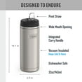 thumbnail image 3 of Thermos Stainless Steel Vacuum Insulated Icon Straw Bottle, Stainless Steel, 32oz, 3 of 8