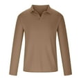 thumbnail image 4 of Men Clothing, Men's V Neck Polo Texture Shirt Button Down Stand Collar Solid Color Long Sleeve Loungewear Casual Loose Fit Urban Fashion, 4 of 8