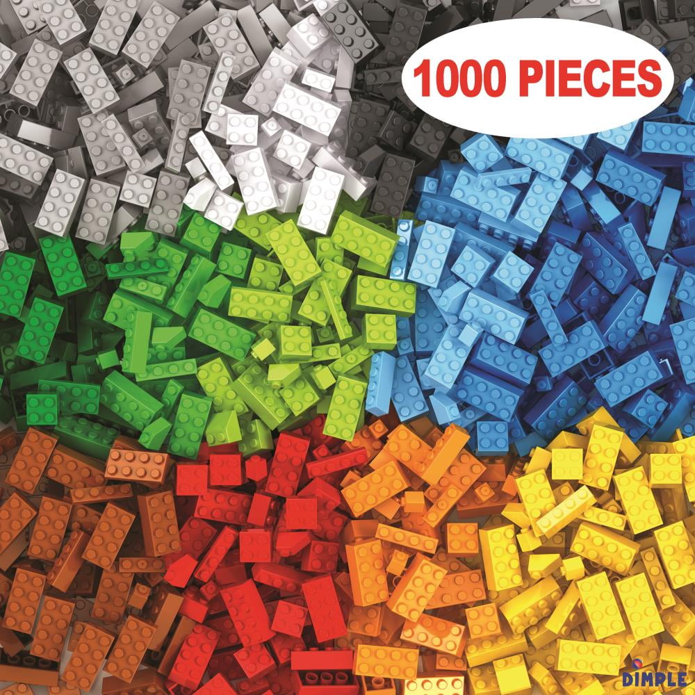 Building Bricks 1000 pc Set PCS Kids Classic Blocs en 11 couleurs & 6Pcs Windows 