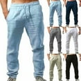 thumbnail image 4 of Pantalon Hippie Décontracté en Lin de Coton pour Hommes, 4 of 4