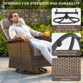 thumbnail image 4 of Gymojoy Luxury 5 Pieces Patio Furniture Set Wicker Outdoor High Back Swivel Rocker Glider Chairs Set of 2 with 2 Ottomans, Side Table and 6 Inch Cushions, 4 of 10
