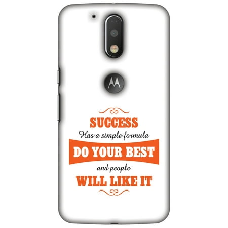 Motorola Moto G4 XT1625 Case, Motorola Moto G4 Plus XT1644 Case - Success Do Your Best,Hard Plastic Back Cover, Slim Profile Cute Printed Designer Snap on Case with Screen Cleaning (Best Moto G4 Case Uk)