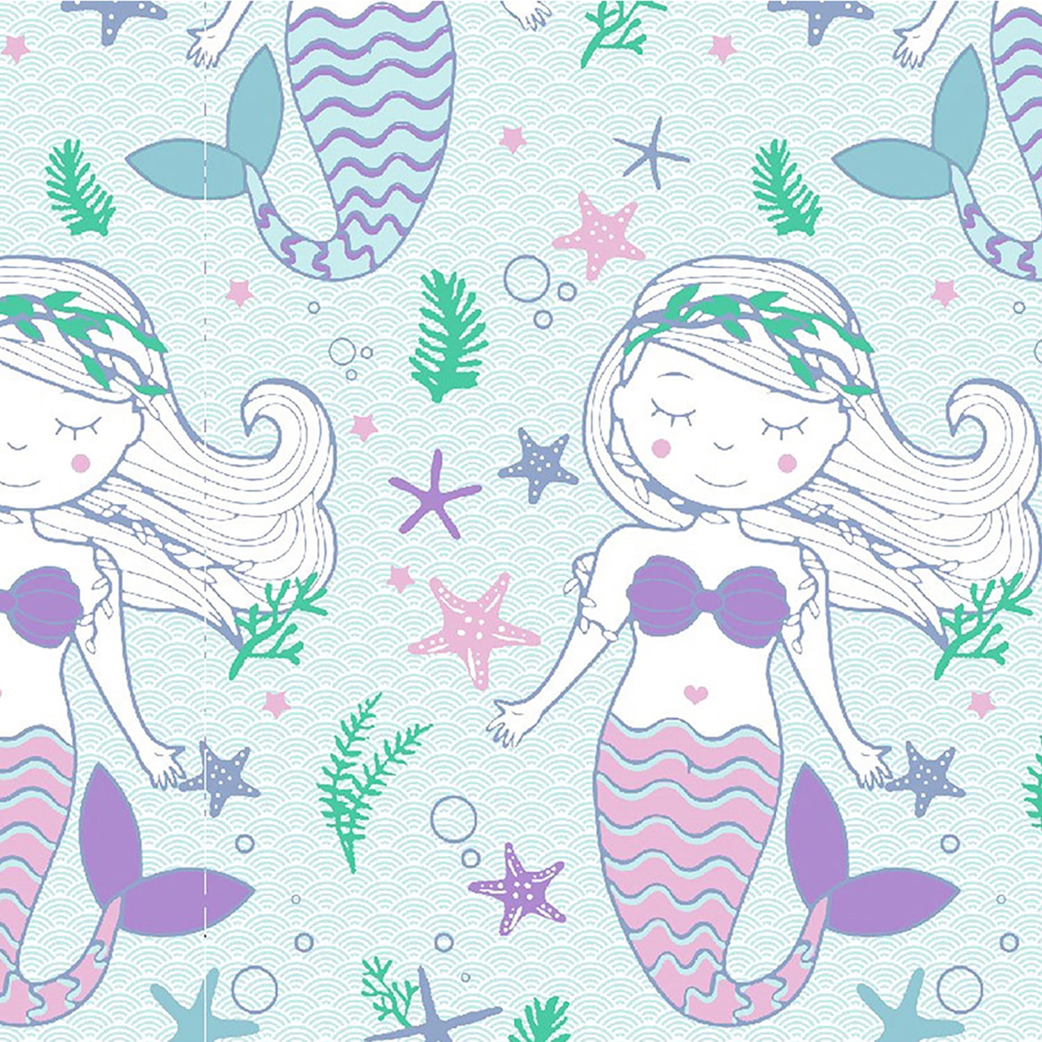 Kidz Mix Mystical Mermaid 7 Piece Bed in a Bag, Full with Comforter, Sham, Flat Sheet, Fitted Sheet, Pillowcase