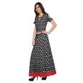 thumbnail image 3 of Moomaya Printed Cold Shoulder Cotton Crop Top Skirt Set Party Wear Ethnic Set, 3 of 6