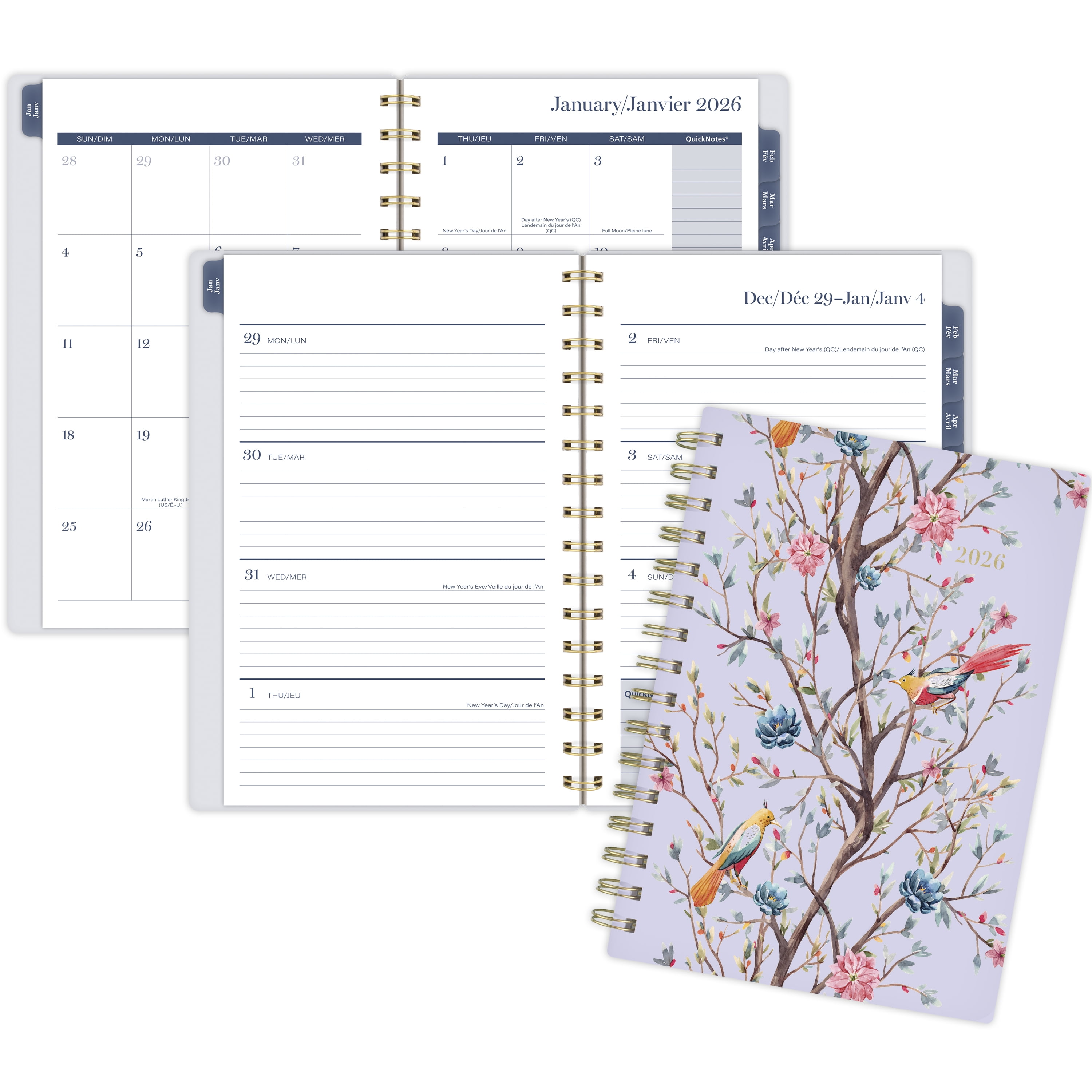 Agenda hebdomadaire Cambridge® Chinoiserie Magnolia, petit format Agenda