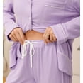 thumbnail image 3 of HEARTNICE Women Pajama Sets, Button Up Long Sleeve knit Sleepwear Soft Lounge Pjs,(Taro Purple,M), 3 of 4