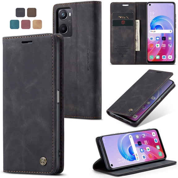 ETFAST Leather Wallet With Card Holder Zipper Phone Case For OPPO A76 4G High Quality Leather Phone Case
