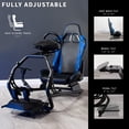 thumbnail image 4 of VIVO Black + Blue Racing Simulator Cockpit with Wheel Stand and Reclining Seat, 4 of 10