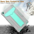 thumbnail image 5 of Dteck Shockproof Case For Samsung Galaxy Tab A 10.1 2019 Model SM-T510 T515, Heavy Duty Rugged Hybrid Case High Impact Full Body Kickstand Protective Cover (no built-in screen protector), Gray + Mint, 5 of 5