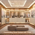 thumbnail image 4 of Homieasy 31.5'' - 57.2'' W Closet System with Wooden Drawers (Set of 2), White Oak, 4 of 8