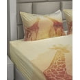 thumbnail image 2 of Ambesonne Orange Fitted & Top Sheet Set with Shams, Tropic Giraffes, Orange, 2 of 4