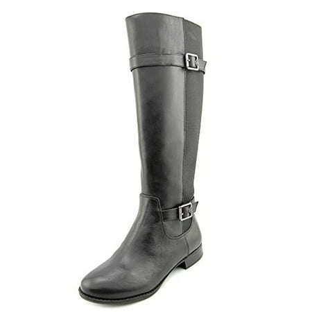 NEW Womens Isaac Mizrahi Live Abby Leather Riding Boots Black Sz 5 M ASO