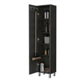 thumbnail image 5 of Miekor Furniture Smokey Oak 3 Broom Hangers Tall Storage Cabinet 95572, 5 of 7