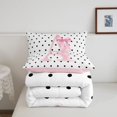 thumbnail image 5 of Manfei Pink ABC Print A Full Size Comforter Sets,Cute Polkadot Bedding Comforter Set,Pink Reversible,3-Piece,1 Comforter and 2 Pillowcases, 5 of 7