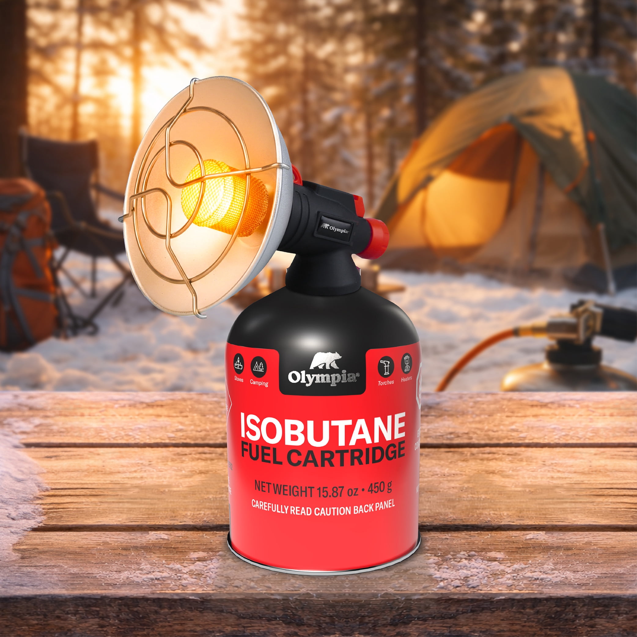 Olympia 2-Pack 450g Isobutane Propane Camping Fuel Canister
