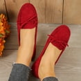 thumbnail image 5 of Summer Saving Clearance! Itsun Womens Dress Shoes Woman's Fashion Comfortable Round Toe Low Heels Shoes Bowknot Solid Color Casual Shoes Red US Size 6.5, 5 of 5