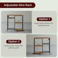 thumbnail image 2 of Bakers Rack with Power Outlet, Adjustable Mesh Storage, Coffee  Station, 6 S Hooks for Kitchen and Dining Room, 2 of 8
