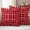 Red, variant on Pink Plaid Outdoor Waterproof Pillow Covers, Modern Art Checkered Farmhouse Decorative Square Throw Pillowcase Sofa Cushion Sham for Patio/Couch/Chair, 16"x16" 2 Pack