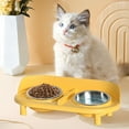 thumbnail image 6 of Fufafayo under $5 Stainless Steel Pet Bowl Set, Double Bowl Cat Food and Water Dish, Non-Slip Elevated Feeder for Cats Dogs, Pet Feeding Bowl with Neck Support, 6 of 6