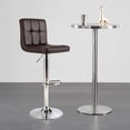 thumbnail image 3 of Costway Adjustable Swivel Bar Stool Counter Height Bar Chair PU Leather w/ Back Brown, 3 of 10