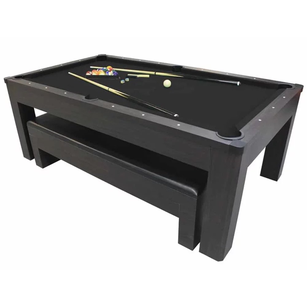 New York Nights 7 Ft Pool Table Set with Benches and Top