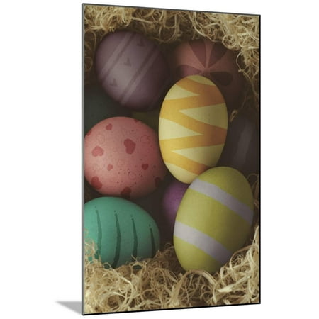 Decorated Cross - Decorated Nested Easter Eggs - Cross Processed Wood Mounted Print Wall Art By frannyanne