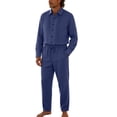 thumbnail image 6 of Zenithor Men's 2 Piece Linen Set Long Sleeve Button Down Shirts and Drawstring Straight Pants Casual Beach Vacation Outfits S-3XL, 6 of 8