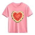 thumbnail image 2 of Piuwrlz Girls Short T-Shirts Kids Graphic Shirts Tops Cotton Pullover Pink Size 5 Years, 2 of 10