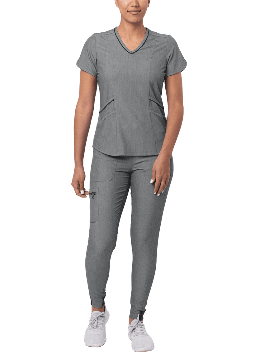 Adar Pro Heather Modern Athletic Scrub 