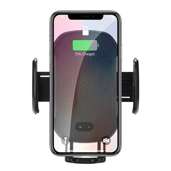 Wireless Charging Car Smartphone Mount Qi Compatible Auto Open Close Black