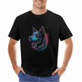thumbnail image 2 of Wolf T-shirt Wolf Unisex T-shirt Unisex tees Casual Cotton Colorful Printing, 2 of 5