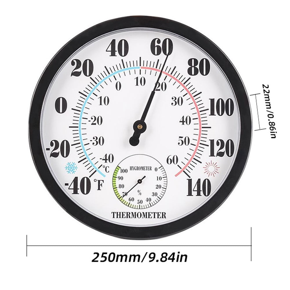 Indoor Outdoor Thermometer Hygrometer - Waterproof Hanging Wall Thermometer Decorative Outdoor Thermometer Large Numbers, No Battery Needed Outdoor Thermometers for Patio