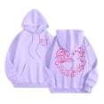 thumbnail image 7 of Women Sweatshirts Women's Hoodies Sweatshirts Casual Print Pullover for Daily Wear Comfort Wearable AllSeason Sweatshirt Purple L, 7 of 7
