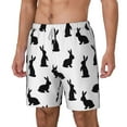 thumbnail image 2 of Balery Black Rabbit Mens Swim Trunks Swim Shorts for Men Quick Dry Inseam Beach Shorts with Compression Liner Pocket-XX-Large, 2 of 9