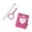Hot Pink, variant on Rirozkan Keychain Photo Album, ID Card Badge Holder Love Heart Mini Booklet, Small Picture Sleeve for Wallet Size Snaps Tag Display