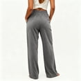 thumbnail image 4 of Women's Wide Leg Sweatpants Trendy Drawstring Baggy High Waisted Casual Trousers Jogger Sweat Pants with Pockets Gray 2XL, 4 of 6