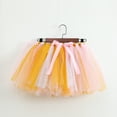 thumbnail image 2 of Odeerbi Kids Girls Layered Tutu Skirt Tulle Dance Skirts Toddler Baby Cute Multicolour Net Yarn Princess Skirt Multi-color Bow Skirt Orange 6-8 Years, 2 of 4