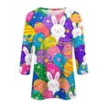 thumbnail image 4 of Easter Shirts for Women 3/4 Length Sleeve Crewneck Tshirts with Bunny Egg Print Casual Loose Fit Tops Tee, 4 of 5