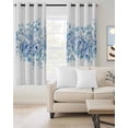 thumbnail image 3 of Blackout Curtains for Bedroom, Blue Eucalyptus Leaves Room Darkening Window Drapes for Living Room, Spring Summer Botanical Floral Thermal Insulated Grommet Curtains, 42x54 inch, 2 Panels, 3 of 9
