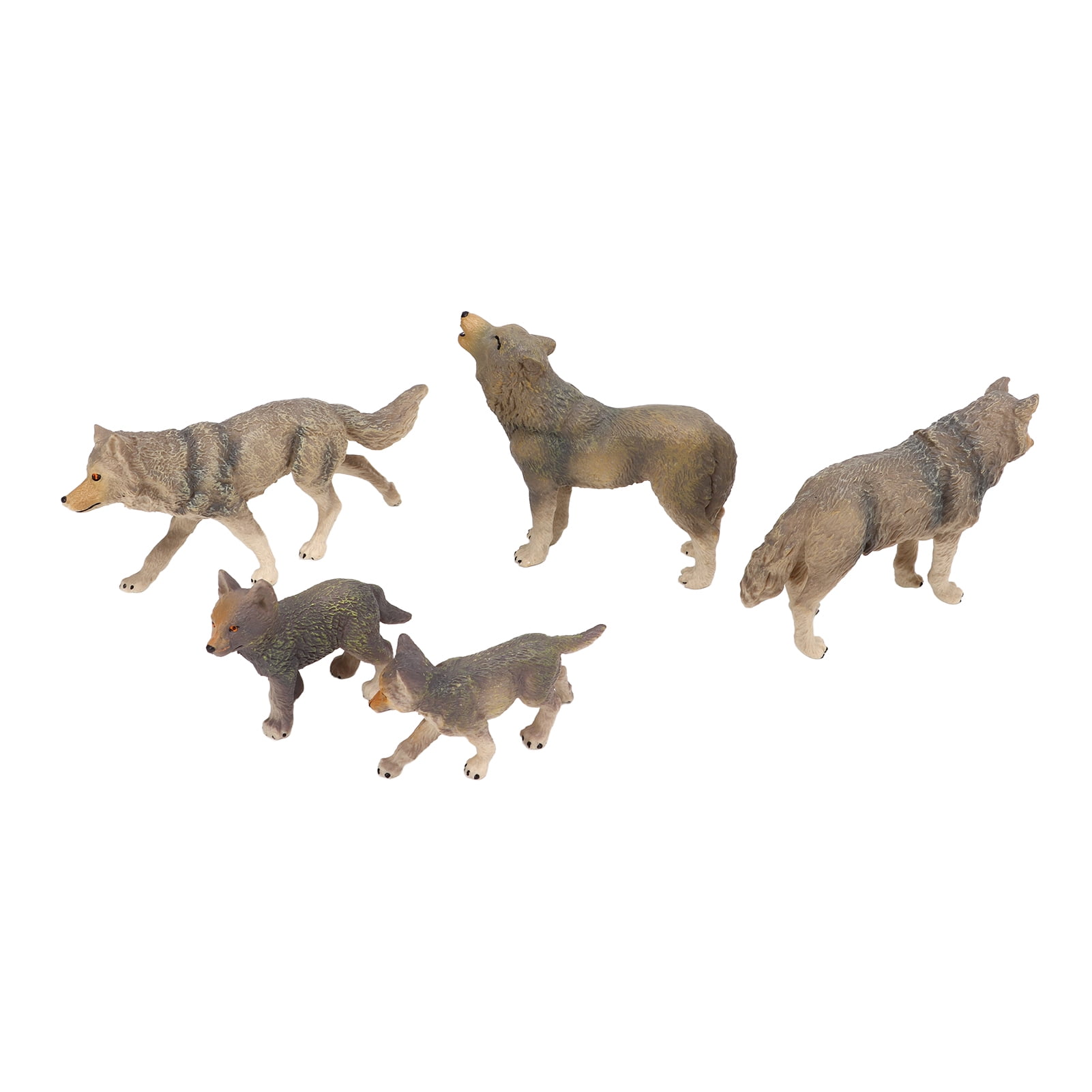 Wolf Model Set, Vivid Details Plastic Wolf Figurine Toys For