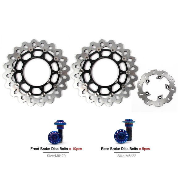 Arashi Front Rear Brake Discs Rotors w/Mounting Bolts Screws for Yamaha MT-10 FZ-10 ABS 2016 - 2020 / MT-10 SP 2017 2018 / YZF R1 60TH ANNIVERSARY EDITION 2016