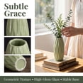 thumbnail image 2 of REGALWOVEN Small Ceramic Modern Vase, Matte Decorative Flower Vase for Desktop, Shelf & Bathroom, Minimalist Boho Home Green 2.4"L x 2.4"W x 5.1"H, 2 of 5
