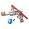 thumbnail image 2 of Grifo de agua exterior con cerradura, repuesto, grifo de jardín de latón y metal resistente para Conexión rápida de 20 mm, 2 of 9