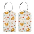 thumbnail image 3 of Sikiie Squirrel Maple Leaves And Nuts Luggage Tag for Suitcase Leather Baggage Tag with Stainless Steel Loop Privacy Cover for Women Men Girls-1, 3 of 5