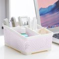 thumbnail image 3 of Baohd Plastic Desktop Cosmetics Storage Box Imitation Rattan Office Student Stationery Organizer Lipstick Holder, 3 of 7