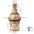 thumbnail image 2 of 2pcs Faucet Valves Set Faucet Valves Replacement Brass Ceramic Stem Disc Cartridge Faucet Valve Quarter Turn 1/2" for Bathroom Kitchen Faucet, 2 of 5