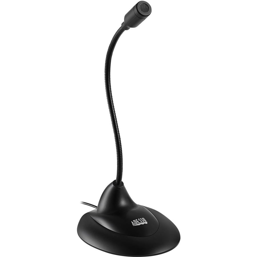 Adesso M1 Wired Condenser Microphone for Meeting Room, Conferencing - 6 ft - 20 Hz to 20 kHz - 680 Ohm -38 dB - Omni-directional - Gooseneck, Desktop - USB