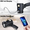 thumbnail image 4 of Rechargeable Spotlight,2000000 LM Super Bright Handheld Spot Light LED Flashlight High Lumens,Powered Spotlight Large Searchlight Outdoor with Solar Panels for Boating Camping Hunting, 4 of 9