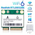 thumbnail image 3 of Tarjeta de Red WiFi 6 RTL8852BE con Antenas de 8 DBi y Adaptador BT 5.2 Mini PCI-e de Doble Banda 2,4 G/5 GHz AX1800 para 10 y 11. A, 3 of 5